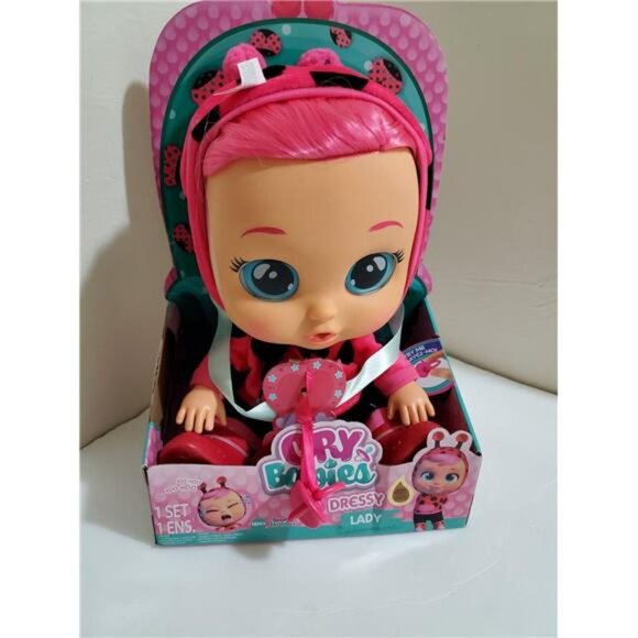 Cry Babies Lady Bug Baby Doll Cries Real Tears Realistic Baby Sounds - Picture 3 of 6